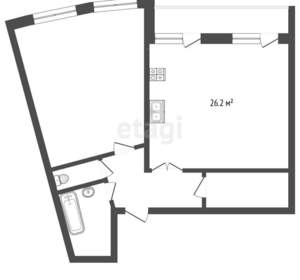 2-к квартира, вторичка, 61м2, 3/6 этаж