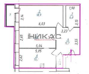 2-к квартира, вторичка, 65м2, 3/4 этаж