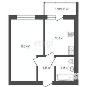 1-к квартира, вторичка, 34м2, 6/16 этаж