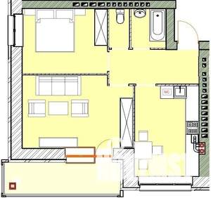 2-к квартира, сданный дом, 60м2, 4/4 этаж
