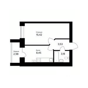 1-к квартира, вторичка, 32м2, 5/5 этаж