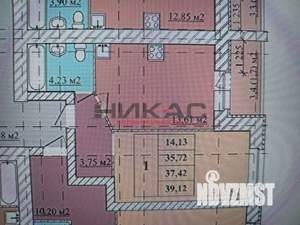 1-к квартира, вторичка, 39м2, 4/18 этаж