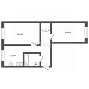 2-к квартира, вторичка, 44м2, 1/5 этаж