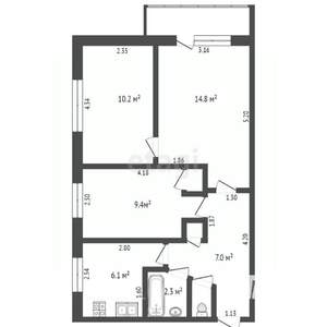 3-к квартира, вторичка, 52м2, 4/5 этаж