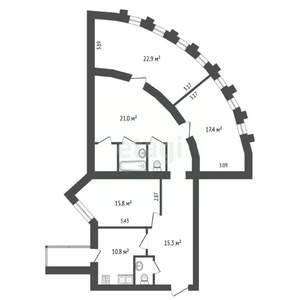 3-к квартира, вторичка, 113м2, 8/10 этаж