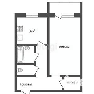 1-к квартира, вторичка, 30м2, 7/9 этаж