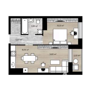 2-к квартира, вторичка, 39м2, 5/18 этаж