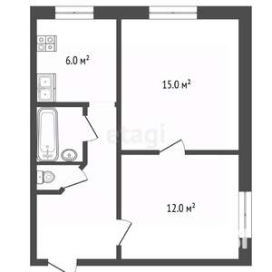 2-к квартира, вторичка, 41м2, 1/2 этаж