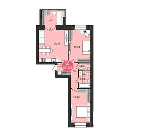 2-к квартира, вторичка, 67м2, 4/4 этаж