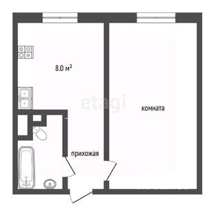 1-к квартира, вторичка, 34м2, 1/10 этаж