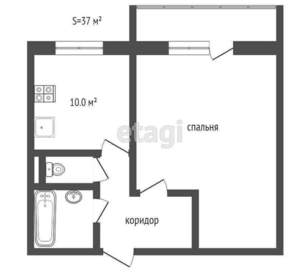 1-к квартира, вторичка, 31м2, 2/5 этаж