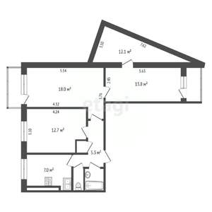 3-к квартира, вторичка, 73м2, 6/9 этаж