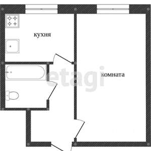 1-к квартира, вторичка, 30м2, 7/9 этаж