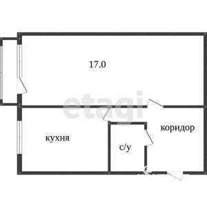 1-к квартира, вторичка, 30м2, 4/4 этаж