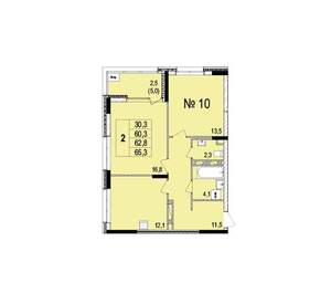 2-к квартира, вторичка, 63м2, 2/18 этаж