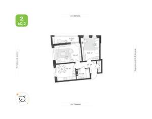 2-к квартира, вторичка, 60м2, 3/9 этаж