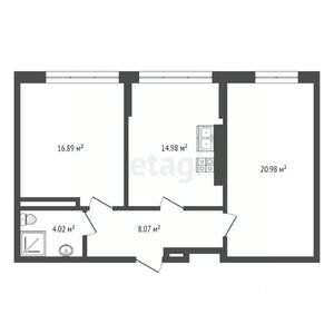 2-к квартира, вторичка, 68м2, 16/24 этаж
