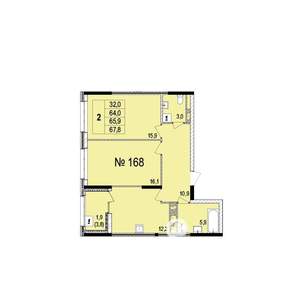 2-к квартира, вторичка, 66м2, 10/18 этаж