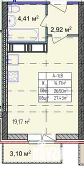 Студия квартира, вторичка, 27м2, 5/18 этаж