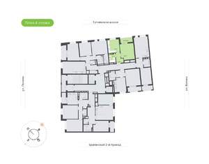 1-к квартира, вторичка, 39м2, 4/18 этаж