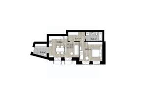 1-к квартира, строящийся дом, 61м2, 2/4 этаж