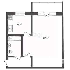 1-к квартира, вторичка, 30м2, 3/5 этаж