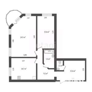 2-к квартира, вторичка, 85м2, 7/10 этаж