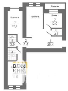 3-к квартира, вторичка, 91м2, 6/7 этаж