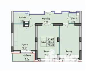 2-к квартира, вторичка, 60м2, 10/16 этаж