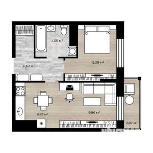 2-к квартира, вторичка, 39м2, 3/18 этаж