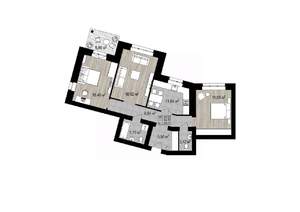 3-к квартира, строящийся дом, 86м2, 1/4 этаж