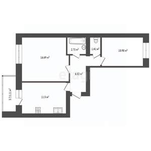 2-к квартира, вторичка, 51м2, 5/9 этаж