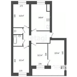 4-к квартира, вторичка, 78м2, 5/7 этаж