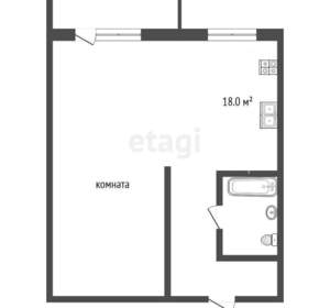 Студия квартира, вторичка, 29м2, 2/9 этаж