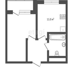 1-к квартира, вторичка, 37м2, 8/17 этаж