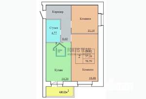 2-к квартира, вторичка, 59м2, 3/12 этаж