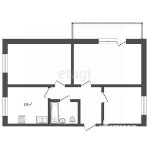 3-к квартира, вторичка, 65м2, 2/2 этаж