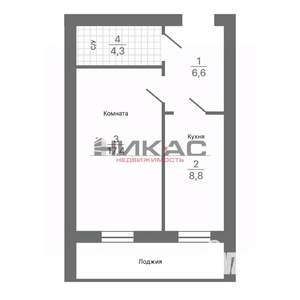 1-к квартира, вторичка, 40м2, 2/7 этаж