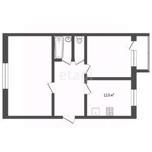 2-к квартира, сданный дом, 56м2, 9/10 этаж