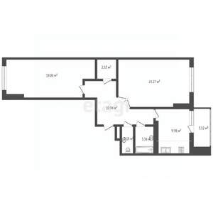 2-к квартира, сданный дом, 71м2, 19/24 этаж