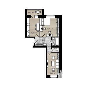 2-к квартира, вторичка, 55м2, 5/5 этаж