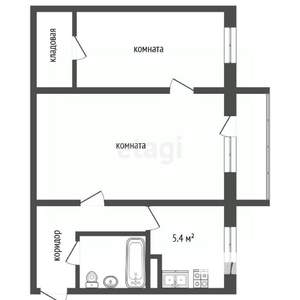 2-к квартира, вторичка, 44м2, 4/5 этаж