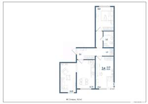 3-к квартира, строящийся дом, 65м2, 16/17 этаж