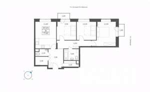 3-к квартира, вторичка, 78м2, 2/11 этаж