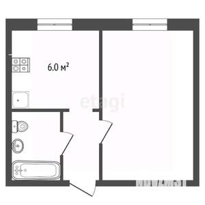 1-к квартира, вторичка, 22м2, 1/9 этаж
