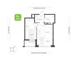 2-к квартира, вторичка, 45м2, 16/18 этаж