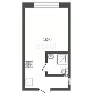 Студия квартира, вторичка, 18м2, 2/5 этаж