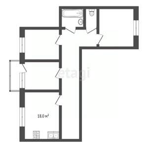 3-к квартира, вторичка, 76м2, 6/10 этаж