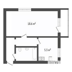 1-к квартира, вторичка, 30м2, 5/5 этаж