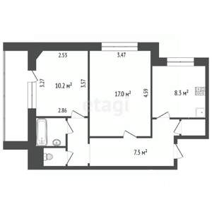 2-к квартира, вторичка, 51м2, 4/9 этаж